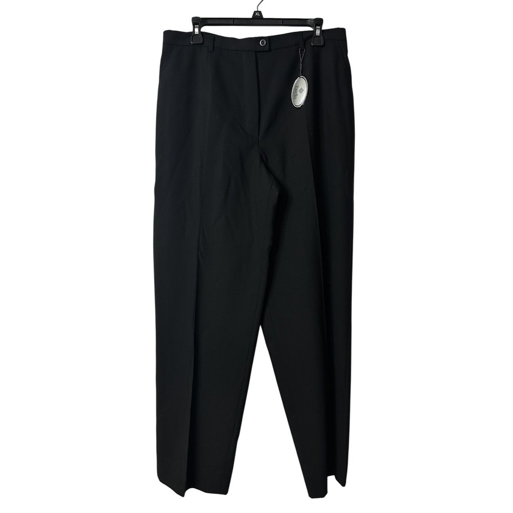 NWT Zanella Italy Jenna Womens Black‎ Wool Dress Pants Slacks Trousers Size 14
